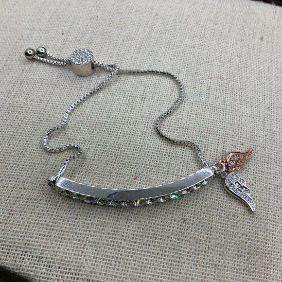 IBB CN Silver Toned "Faith" Slide Bracelet - Picture 2 of 8